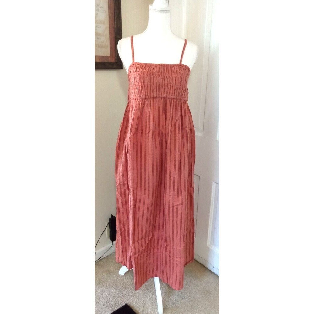 Women's Striped Smocked Slip Dress, A New Day (M /8-10) "RUST COLOR" ~ NEW!!!